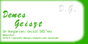 denes geiszt business card